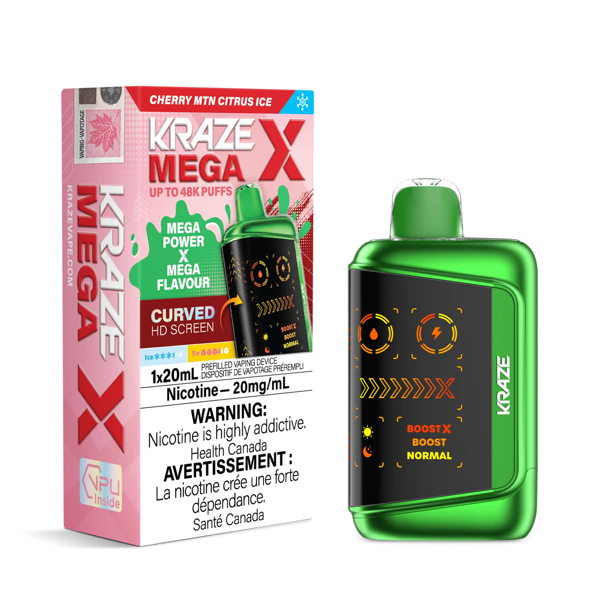 Cherry MTN Citrus Ice Kraze Mega X - Disposable 48K by KRAZE