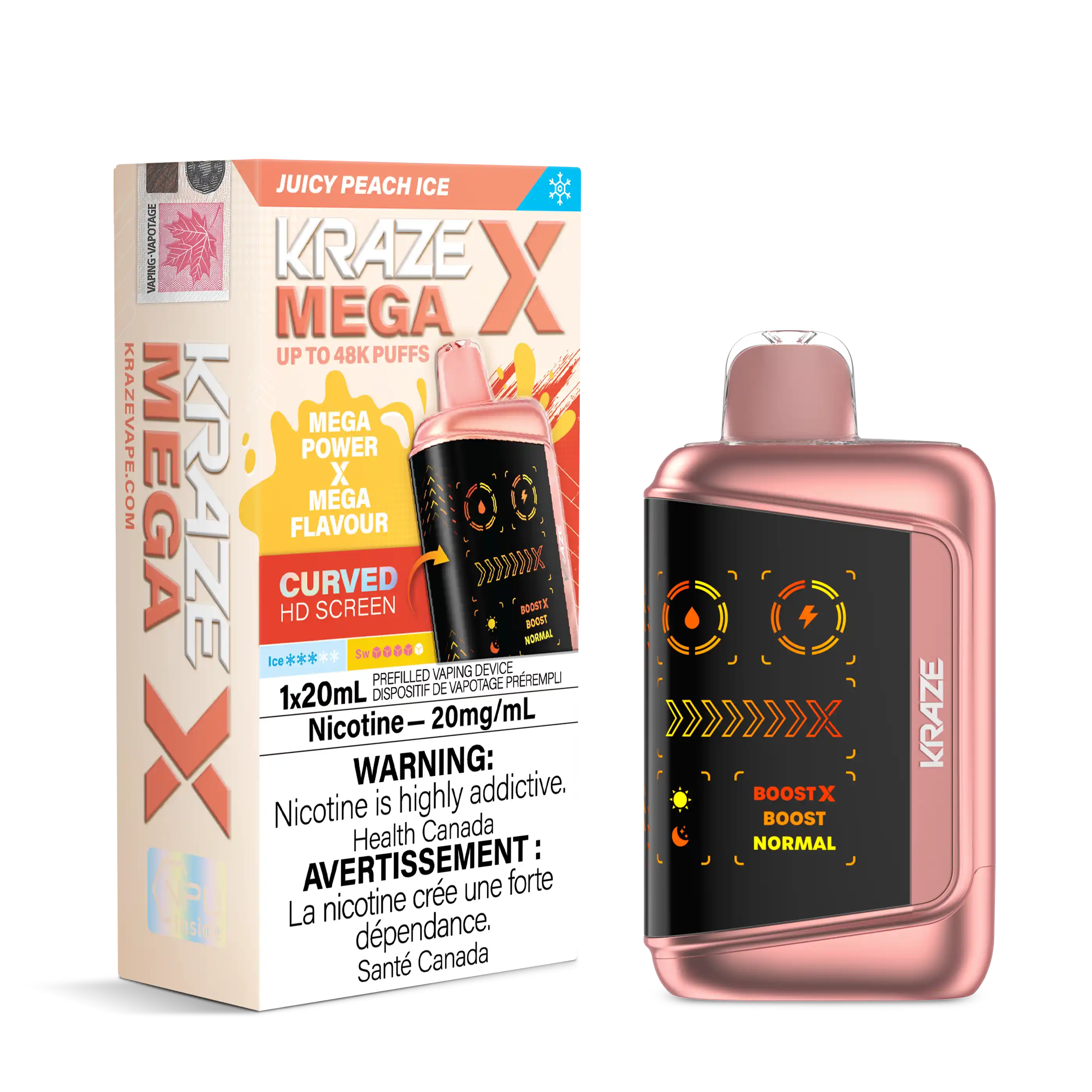 Juicy Peach Ice Kraze Mega X - Disposable 48K