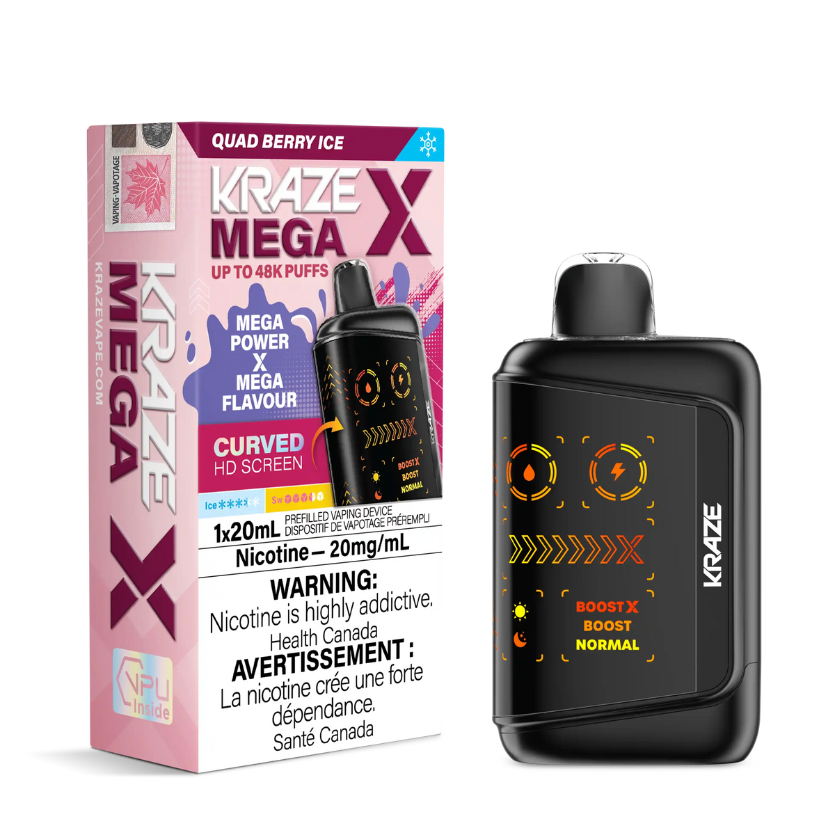 Quad Berry Ice Kraze Mega X - Disposable 48K by KRAZE