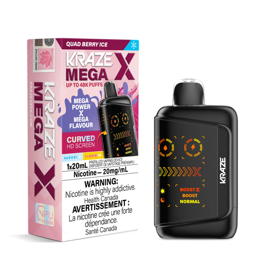 Quad Berry Ice Kraze Mega X - Disposable 48K by KRAZE