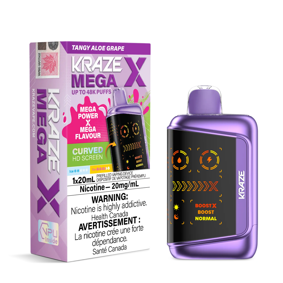 Tangy Aloe Grape Kraze Mega X - Disposable 48K by KRAZE