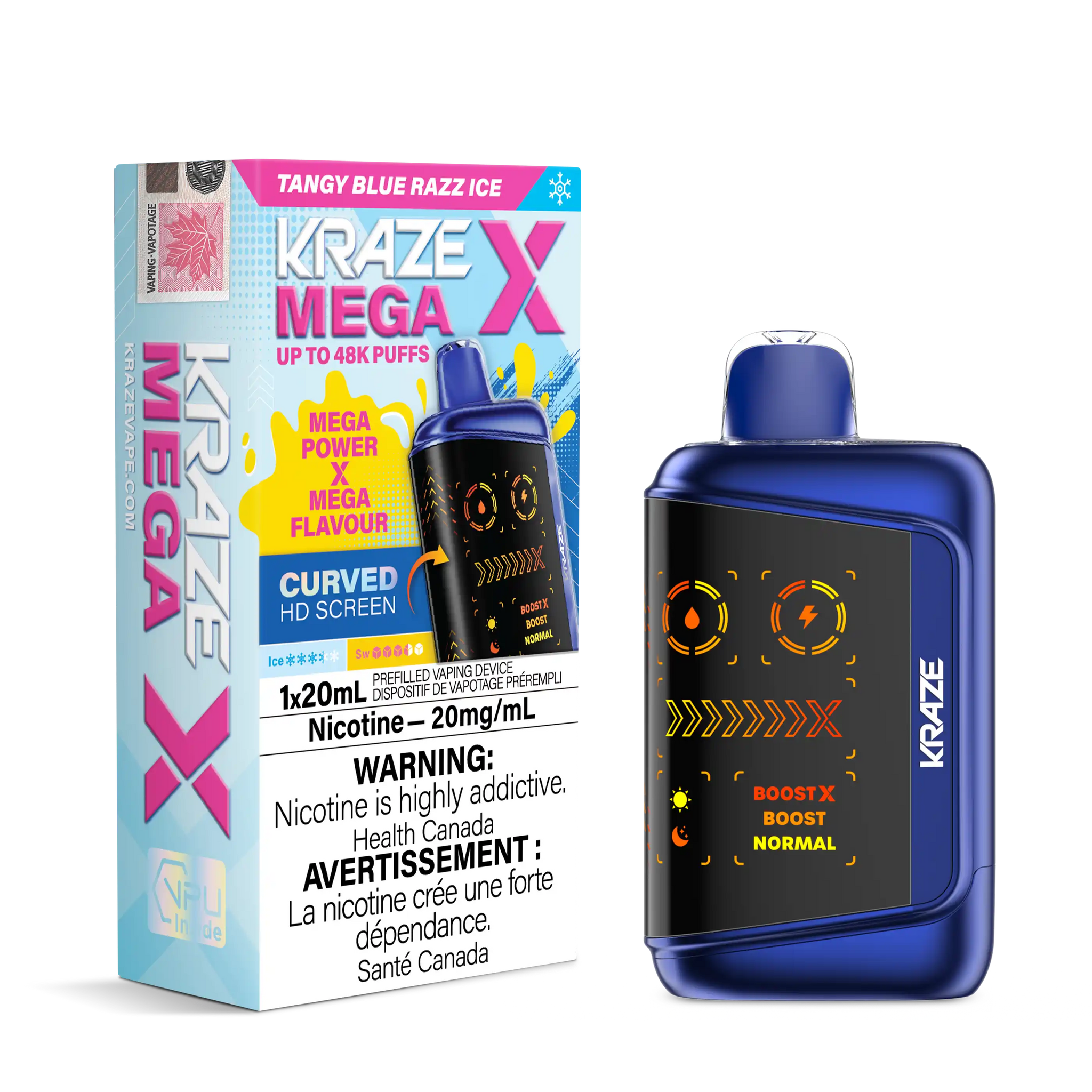 Tangy Blue Razz Ice Kraze Mega X - Disposable 48K