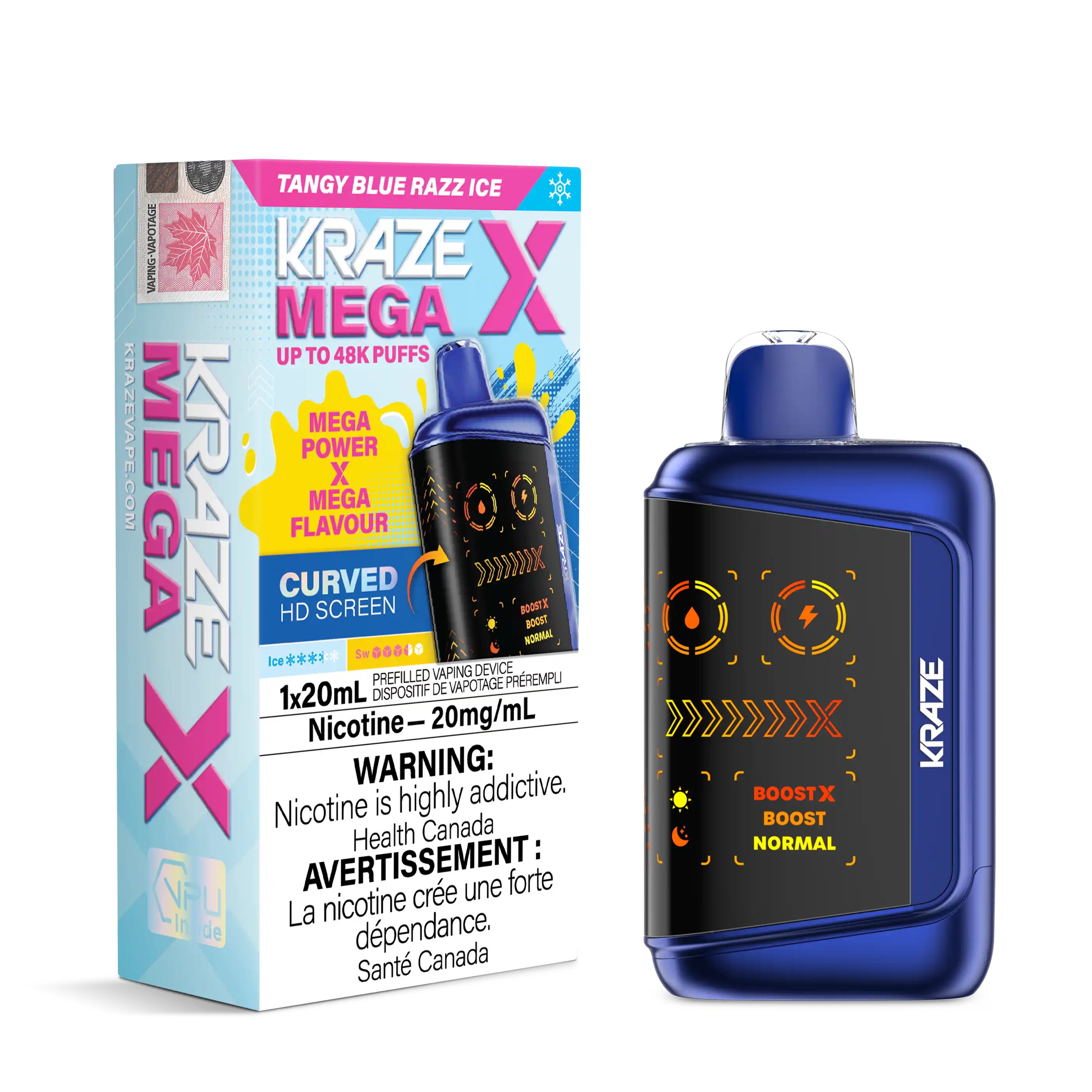 Tangy Blue Razz Ice Kraze Mega X - Disposable 48K by KRAZE