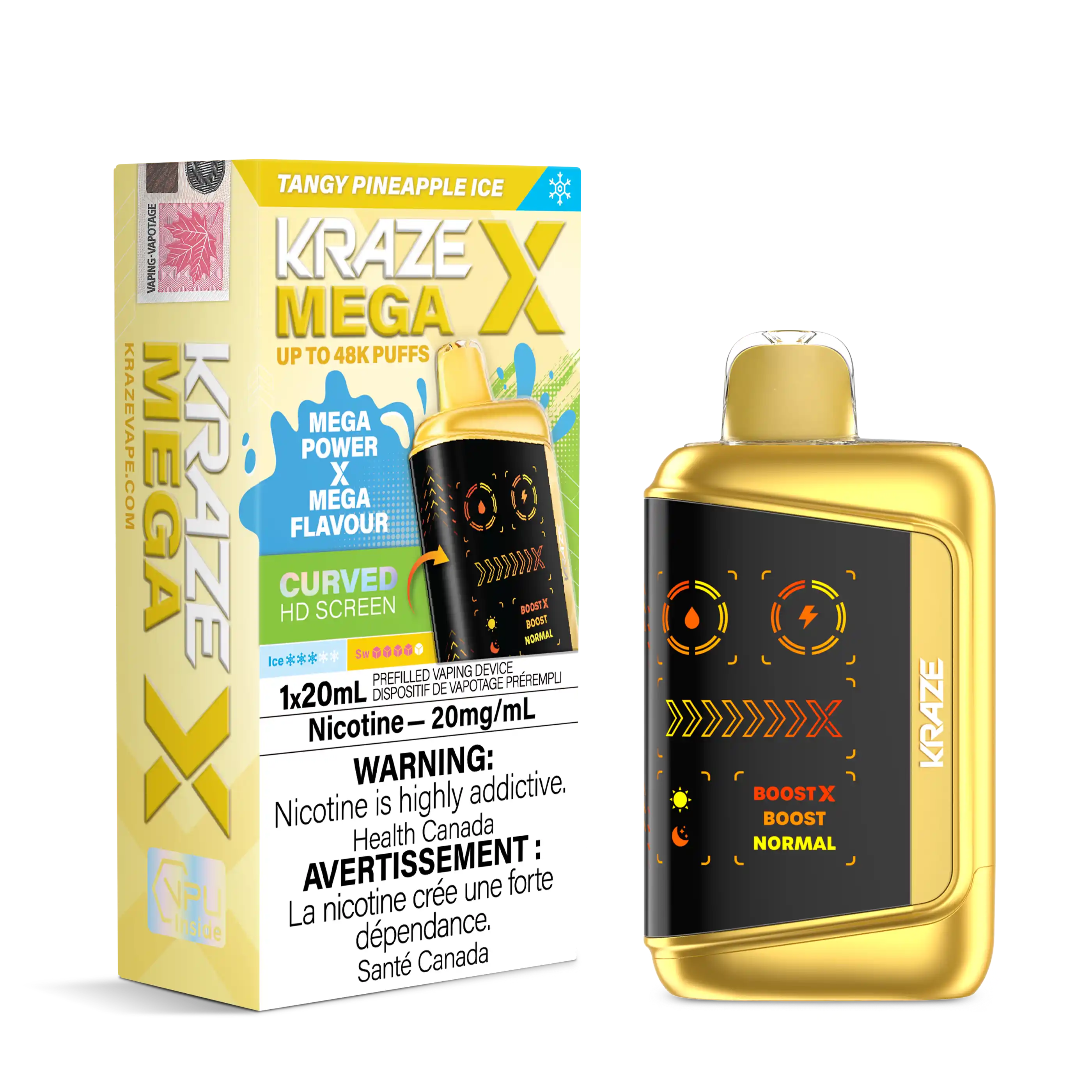 Tangy Pineapple Ice Kraze Mega X - Disposable 48K by KRAZE