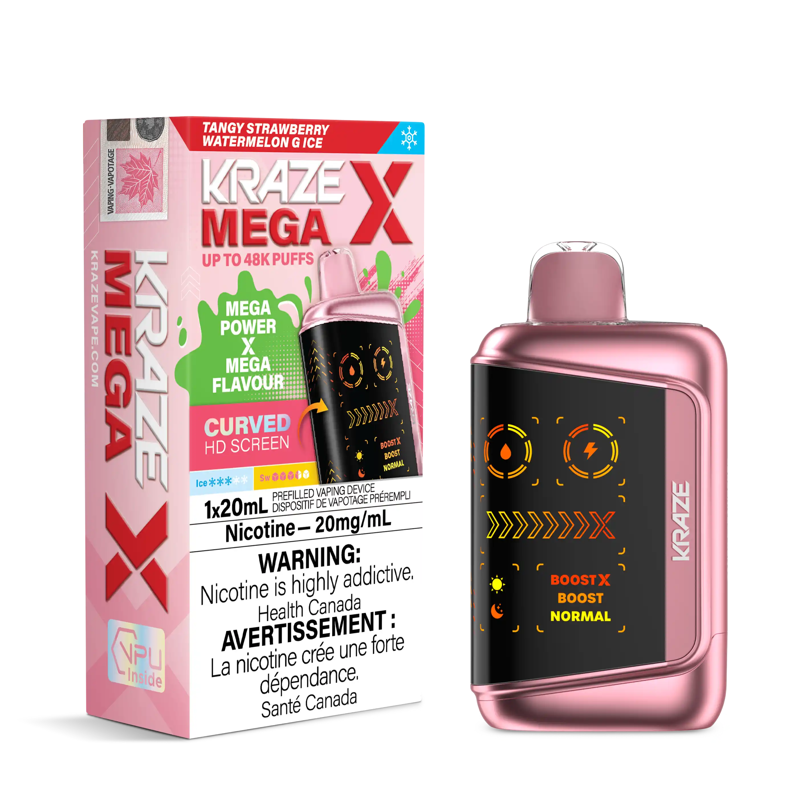 Tangy Strawberry Watermelon G Ice Kraze Mega X - Disposable 48K by KRAZE