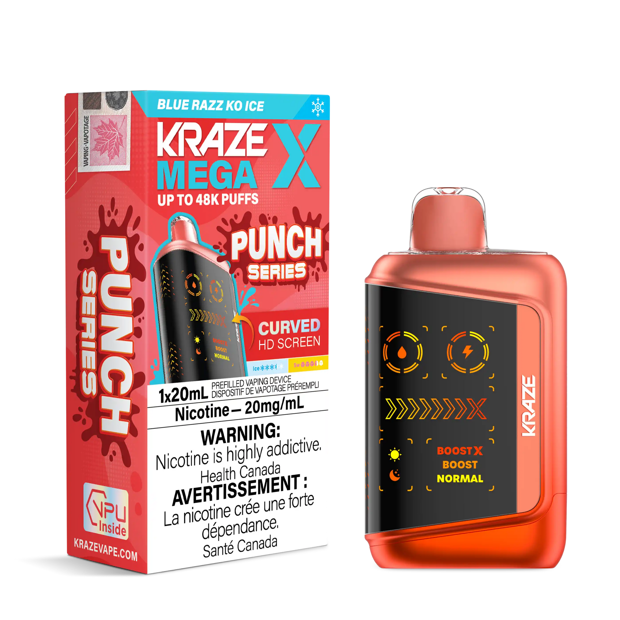Blue Razz KO Ice Kraze Mega X - Disposable 48K