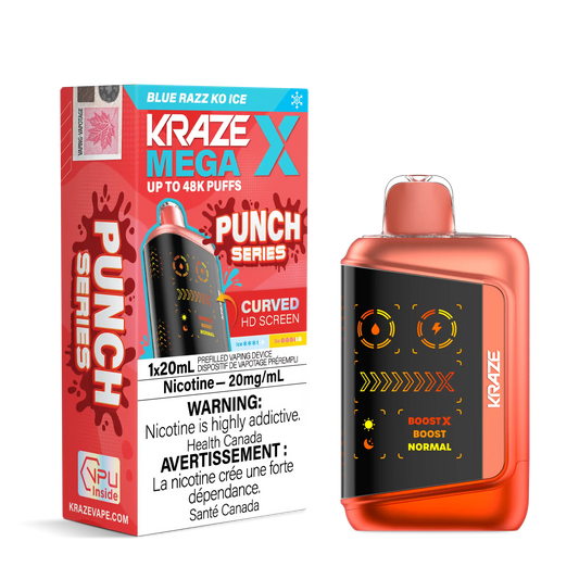Blue Razz KO Ice Kraze Mega X - Disposable 48K