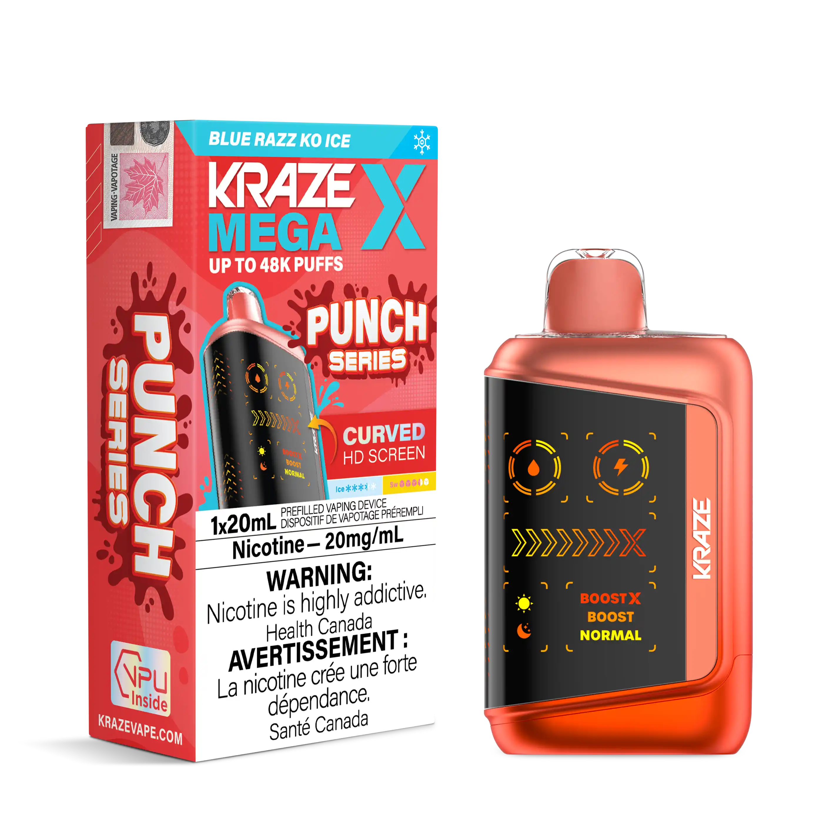 Blue Razz KO Ice Kraze Mega X - Disposable 48K