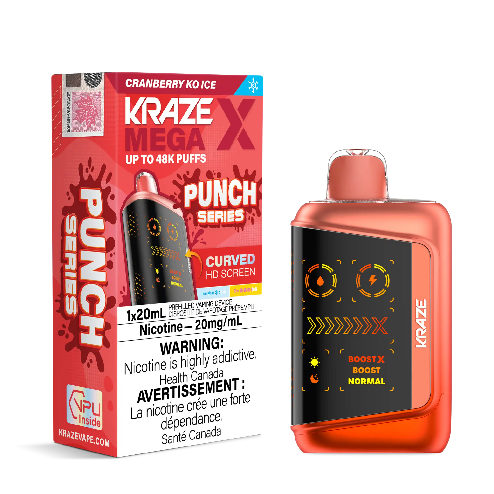 Cranberry KO Ice Kraze Mega X - Disposable 48K