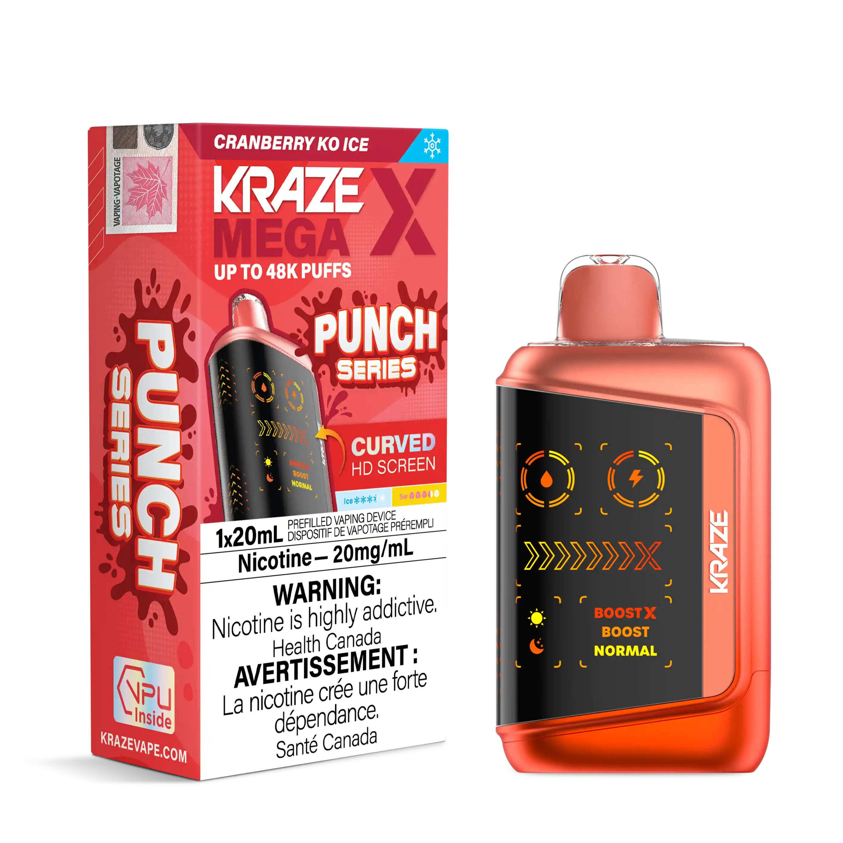 Cranberry KO Ice Kraze Mega X - Disposable 48K