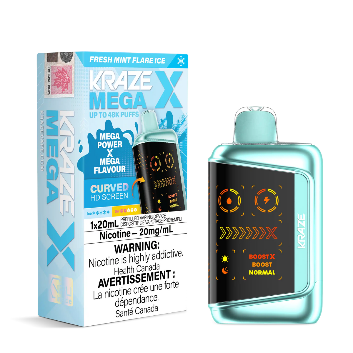 Fresh Mint Flare Ice Kraze Mega X - Disposable 48K by KRAZE