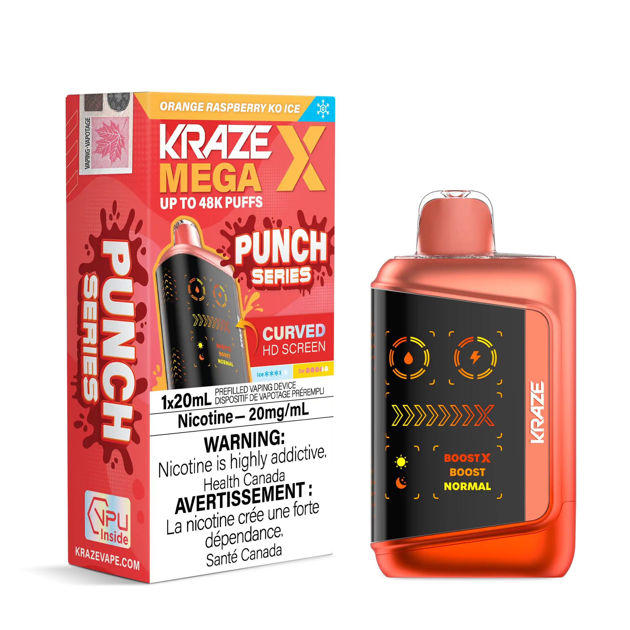 Orange Raspberry KO Ice Kraze Mega X - Disposable 48K