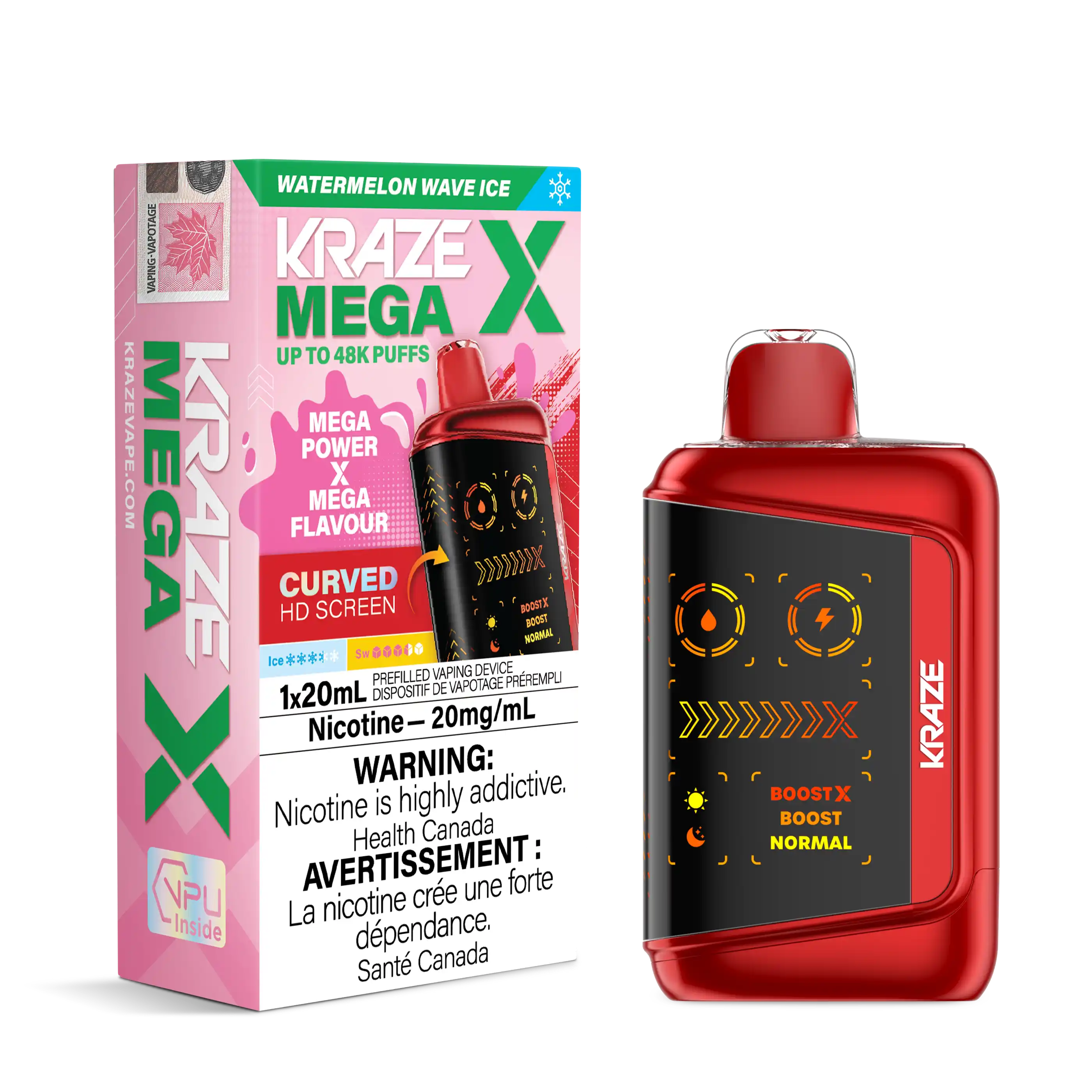 Watermelon Wave Ice Kraze Mega X - Disposable 48K by KRAZE