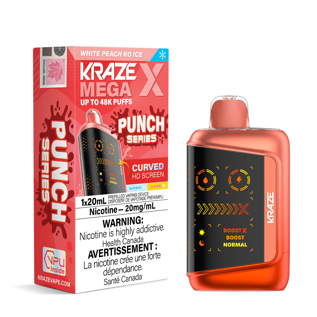 White Peach KO Ice Kraze Mega X - Disposable 48K