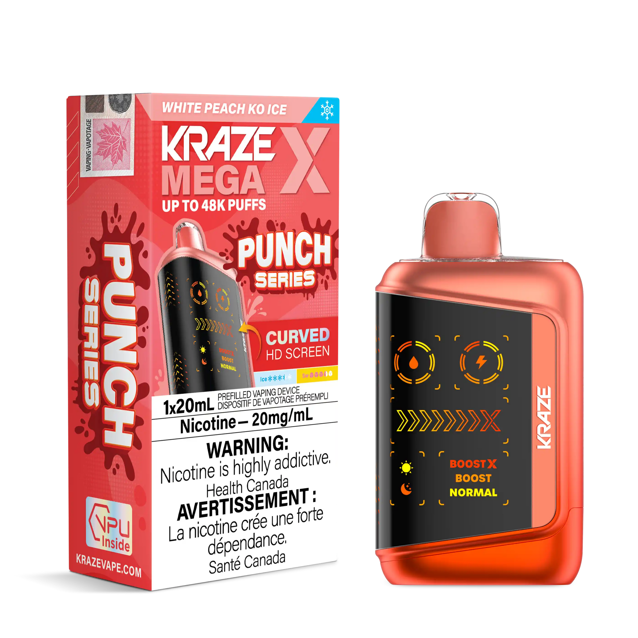 White Peach KO Ice Kraze Mega X - Disposable 48K