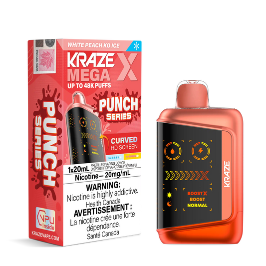 White Peach KO Ice Kraze Mega X - Disposable 48K