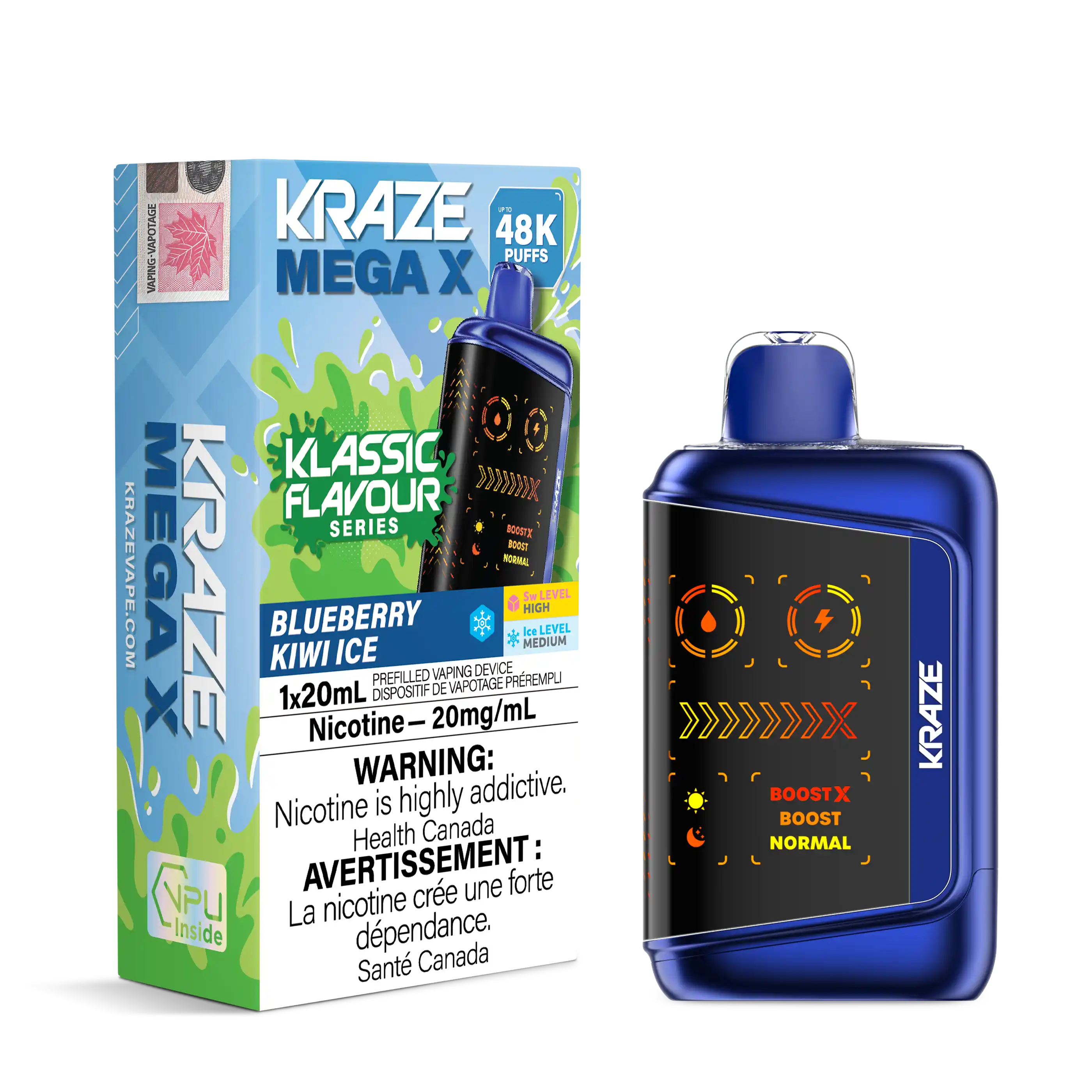 Blueberry Kiwi Ice Kraze Mega X - Disposable 48K