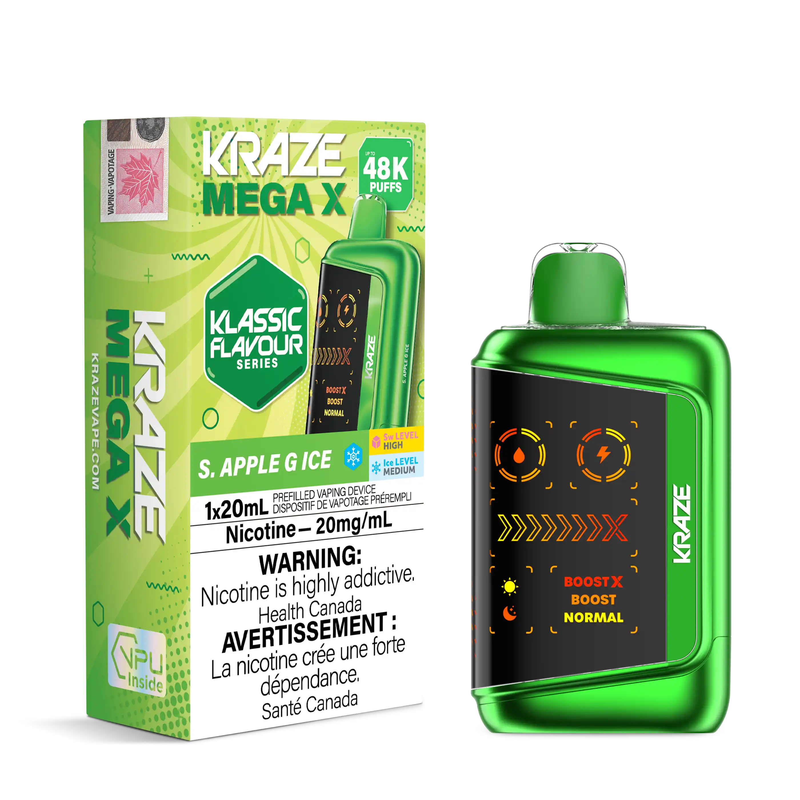 S. Apple G Ice Kraze Mega X - Disposable 48K