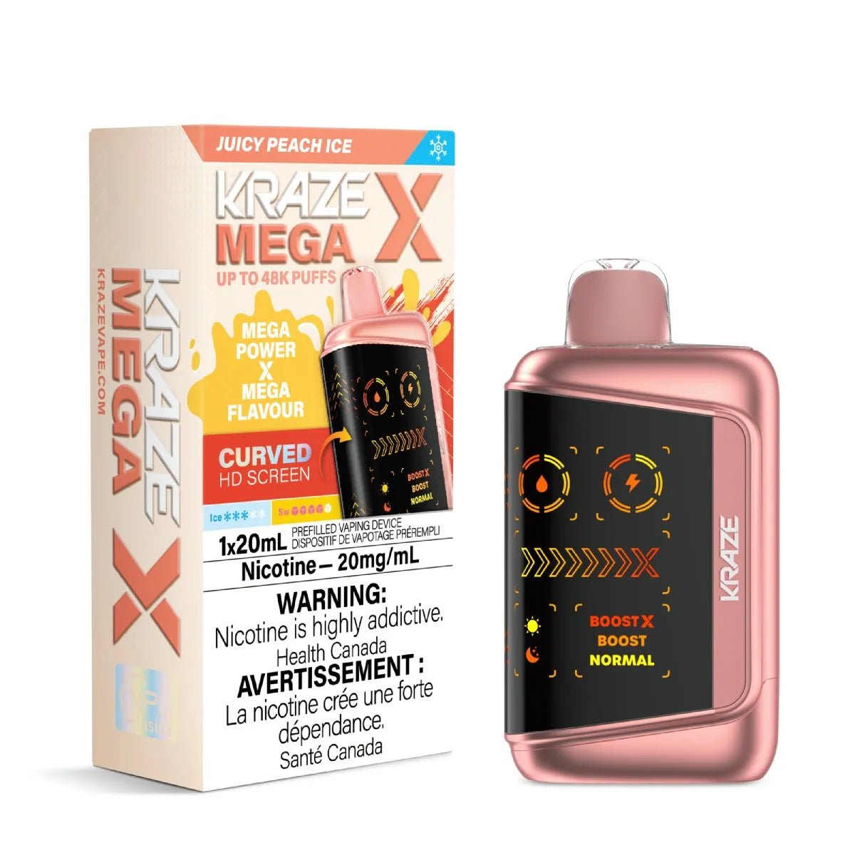 Kraze Mega X - Juicy Peach Ice