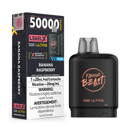 Banana Raspberry Iced by Level X Flavour Beast G2 Ultra 50K