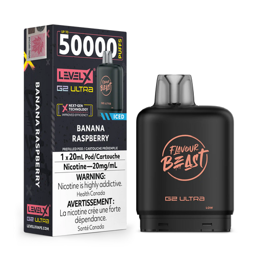 Banana Raspberry Iced by Level X Flavour Beast G2 Ultra 50K