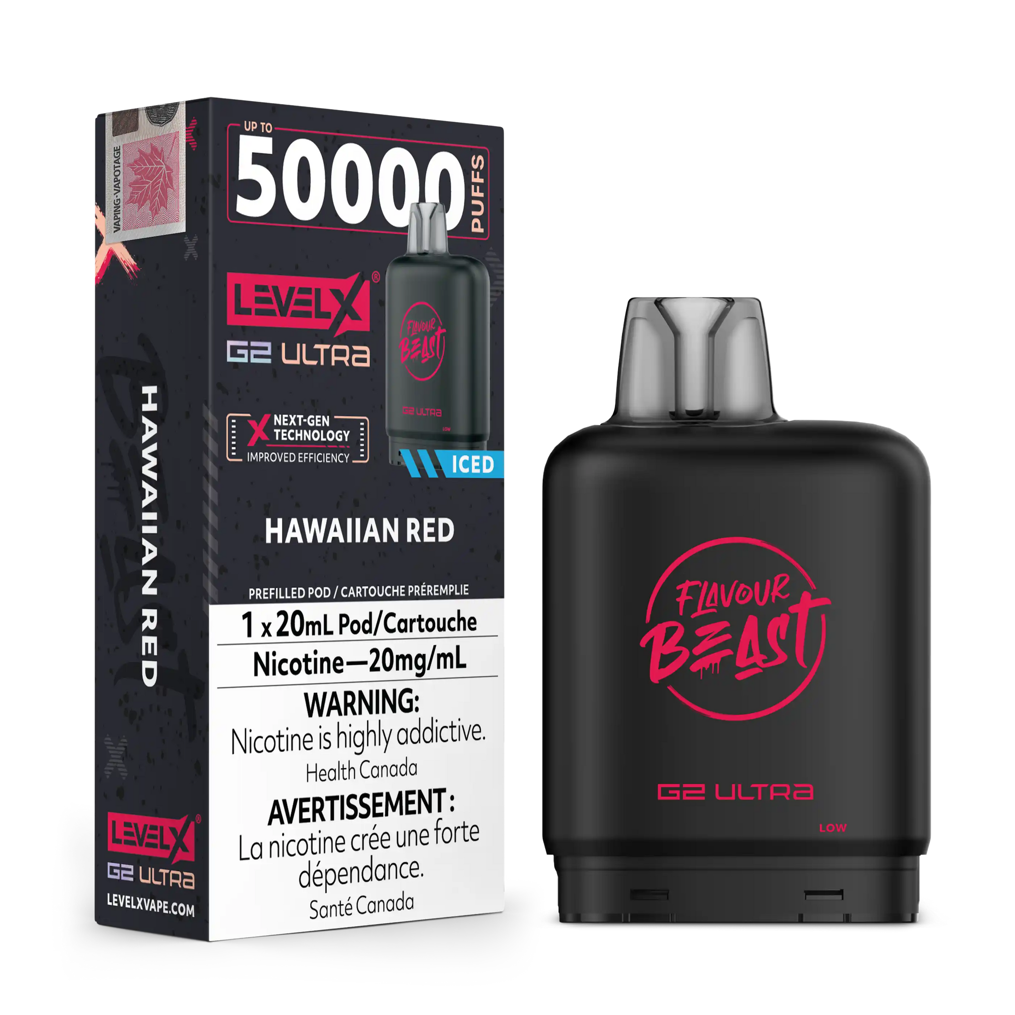 Hawaiian Red Iced by Level X Flavour Beast G2 Ultra 50K