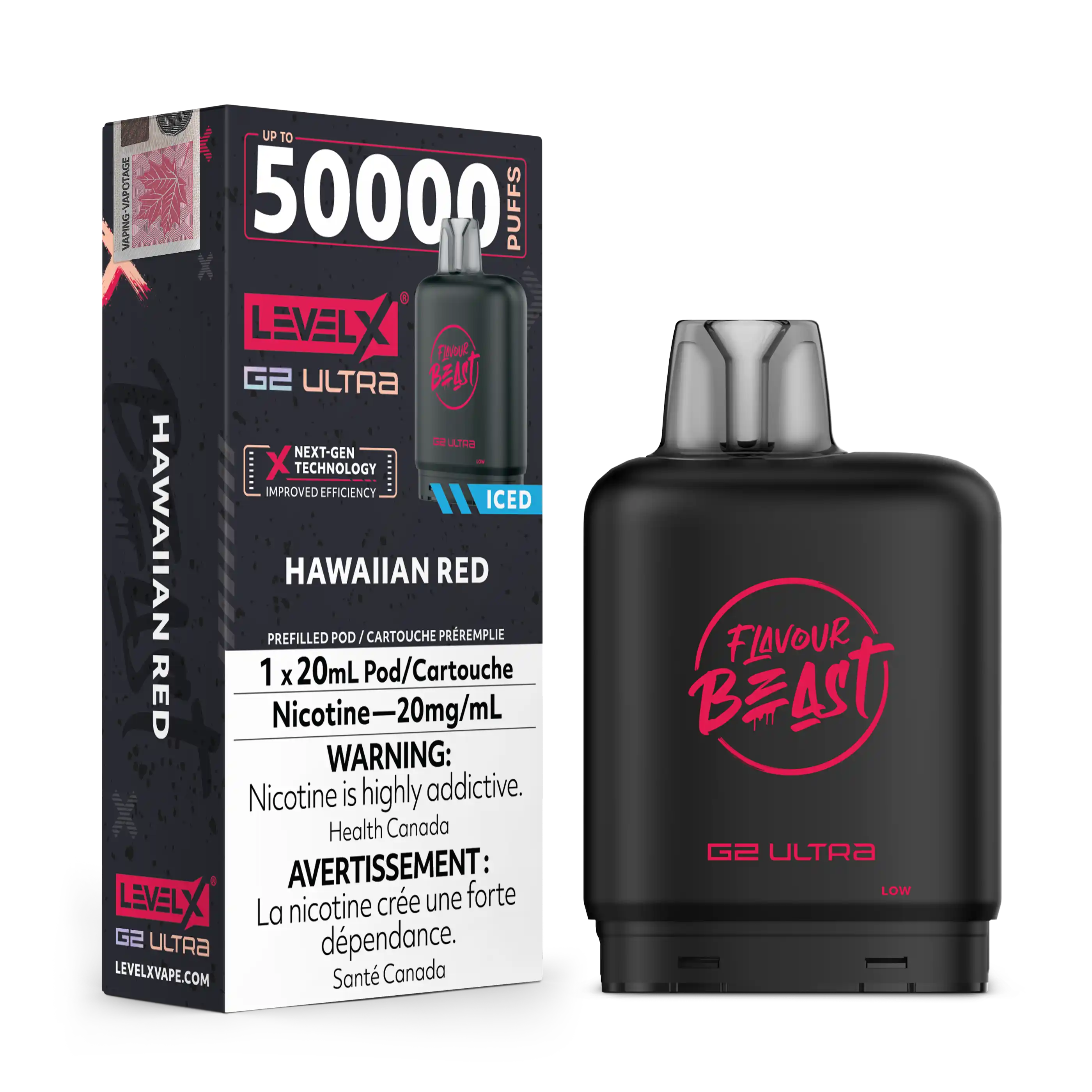 Hawaiian Red Iced by Level X Flavour Beast G2 Ultra 50K