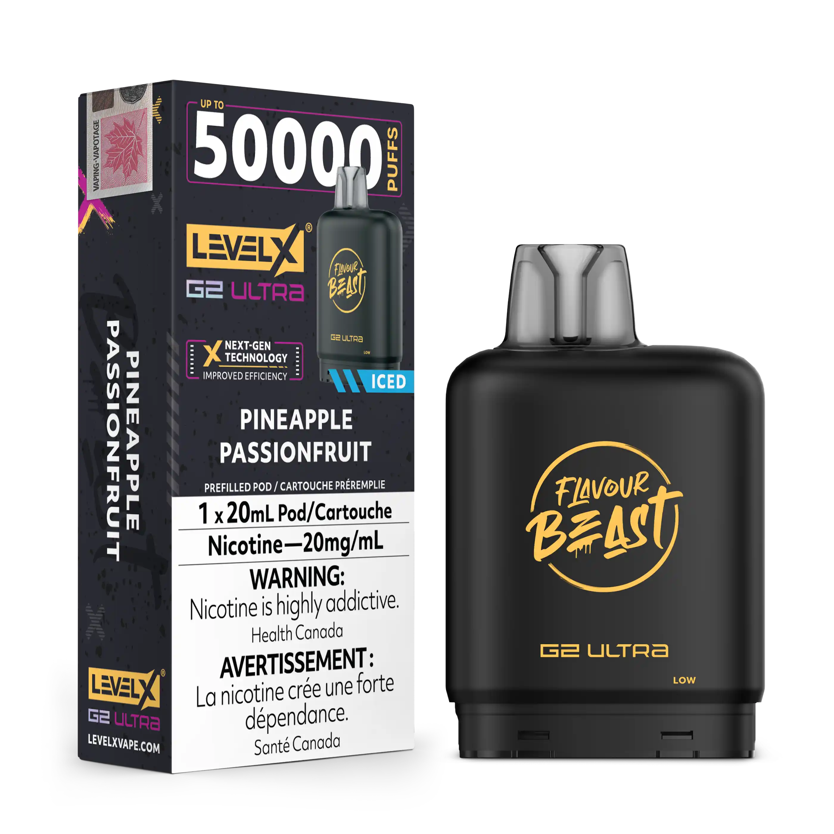 Pineapple Passionfruit Iced by Level X Flavour Beast G2 Ultra 50K