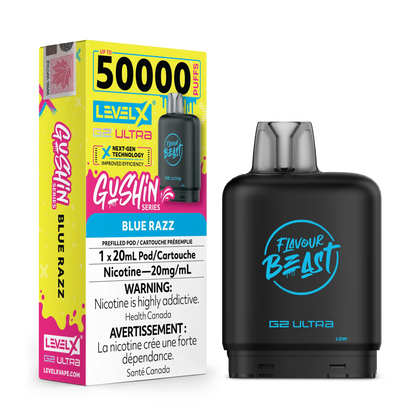 Gushin Blue Razz by Level X Flavour Beast G2 Ultra 50K
