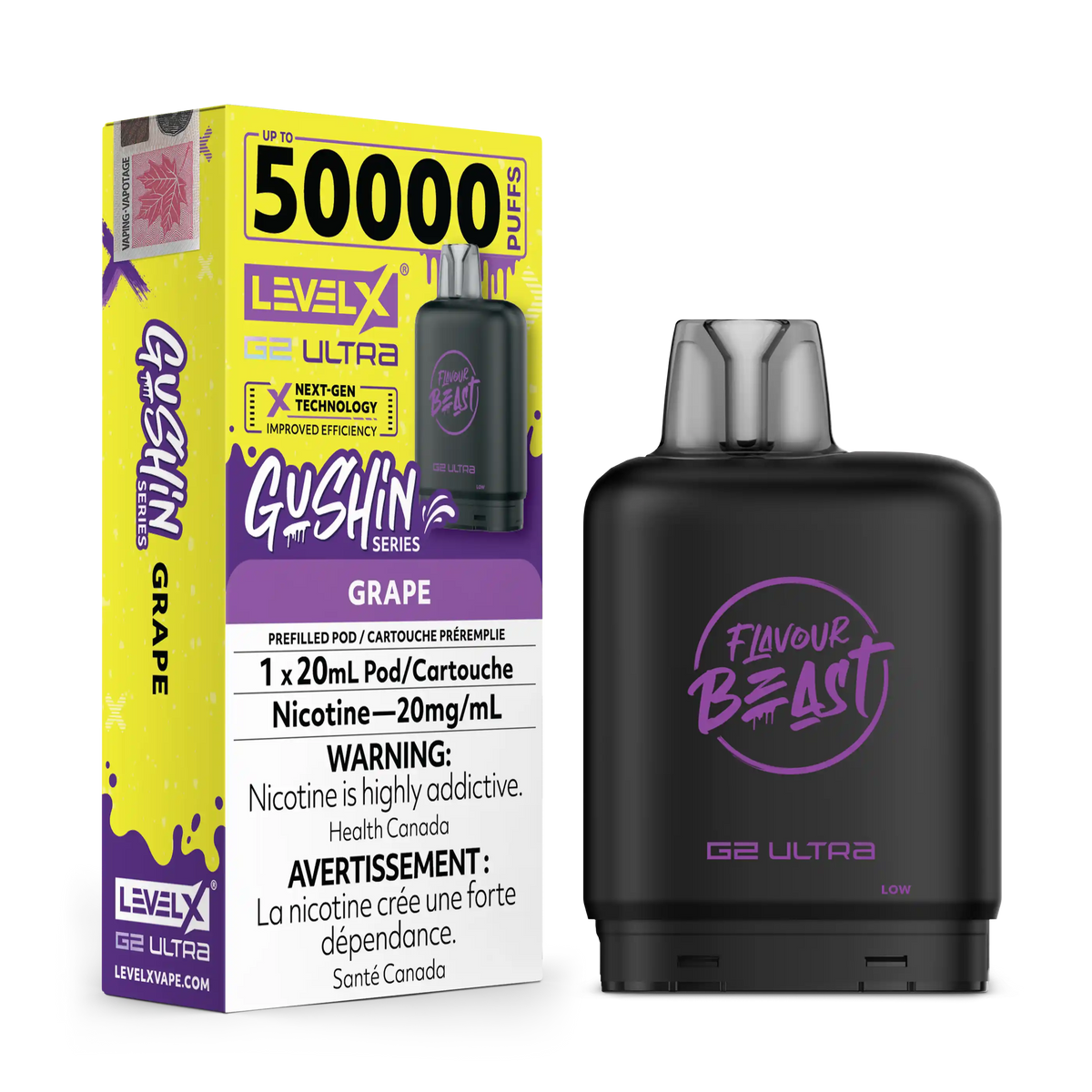 Gushin Grape by Level X Flavour Beast G2 Ultra 50K