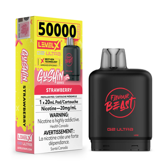 Gushin Strawberry by Level X Flavour Beast G2 Ultra 50K