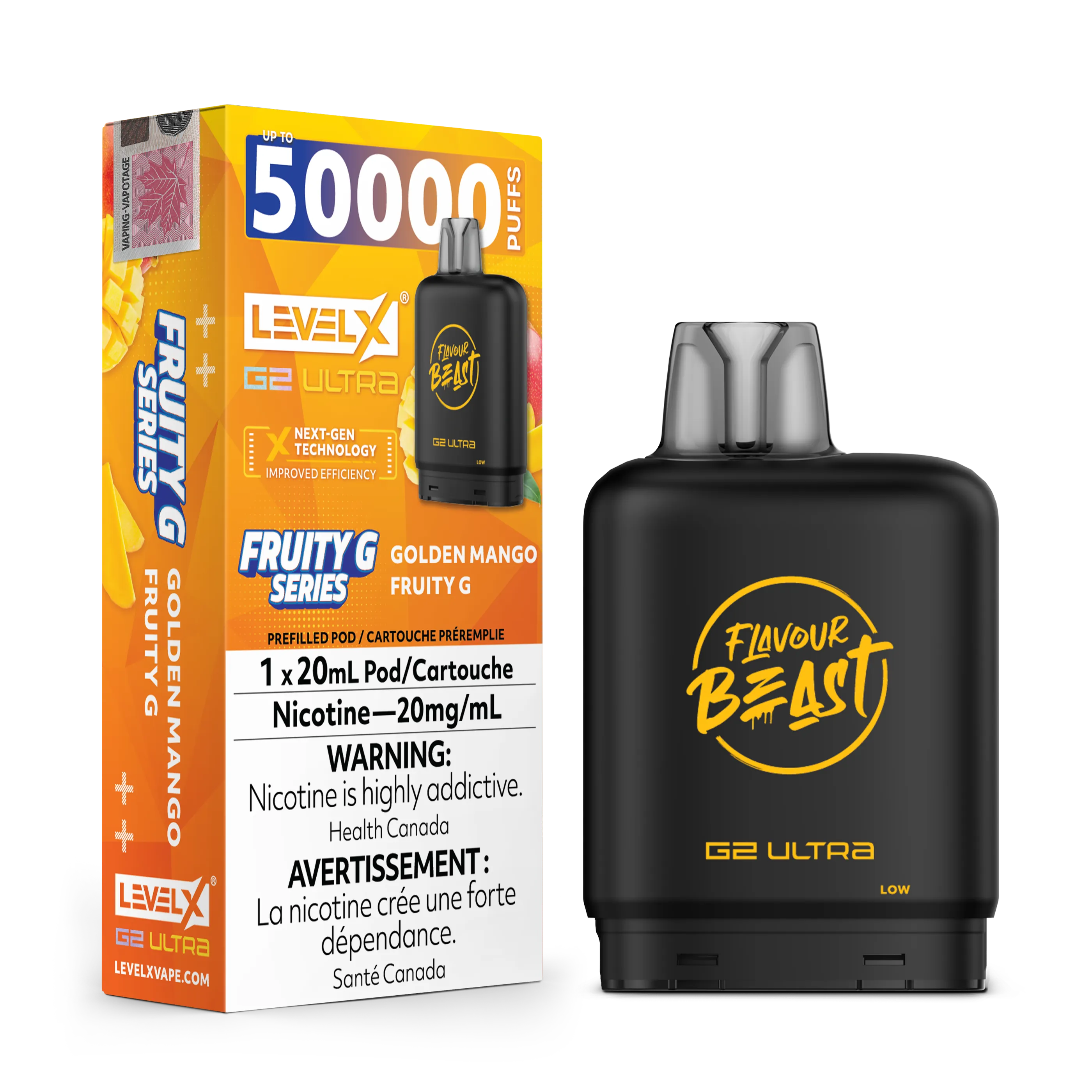 Golden Mango Fruity G by Level X Flavour Beast G2 Ultra 50K