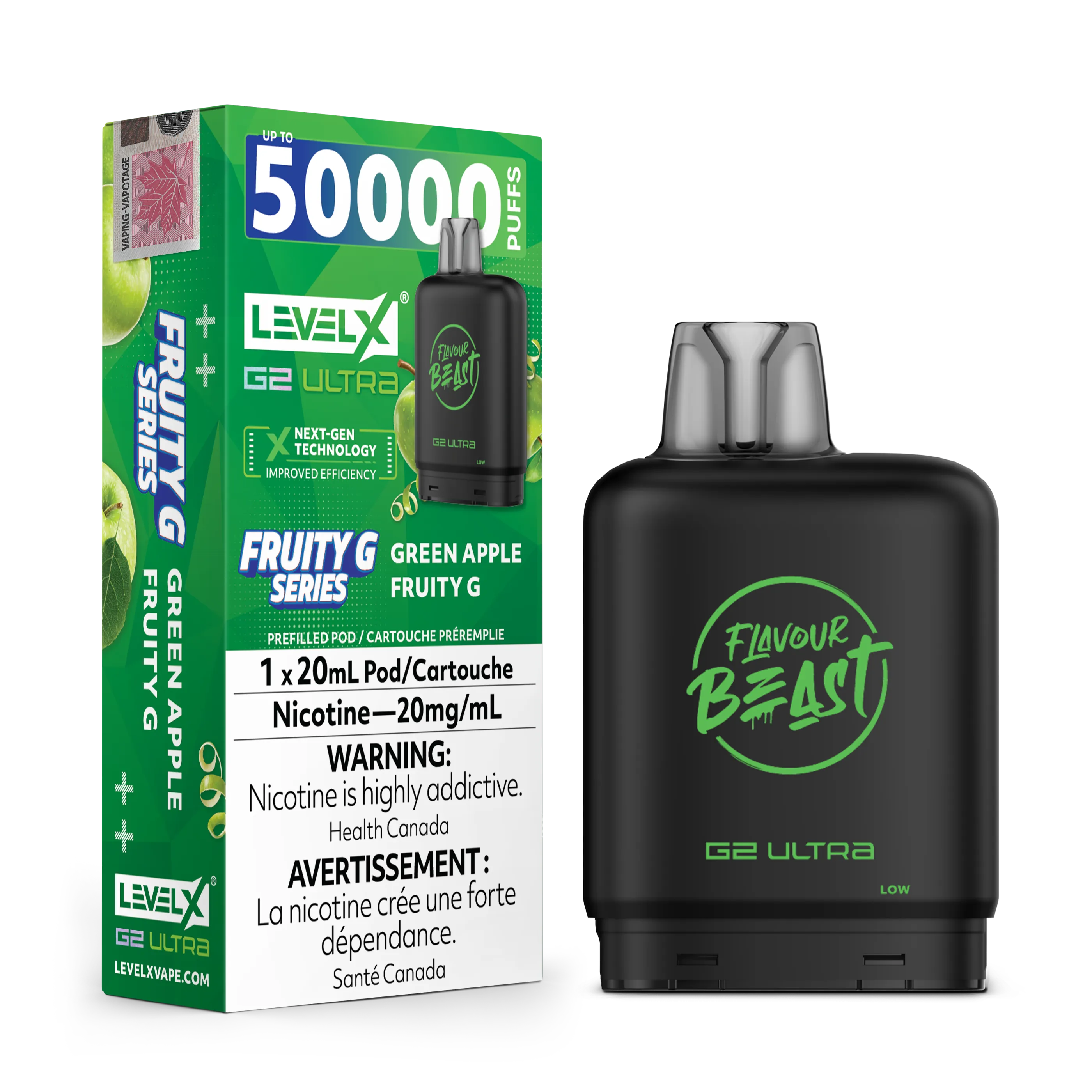 Green Apple Fruity G by Level X Flavour Beast G2 Ultra 50K