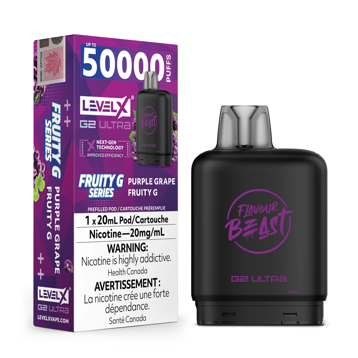 Purple Grape Fruity G by Level X Flavour Beast G2 Ultra 50K