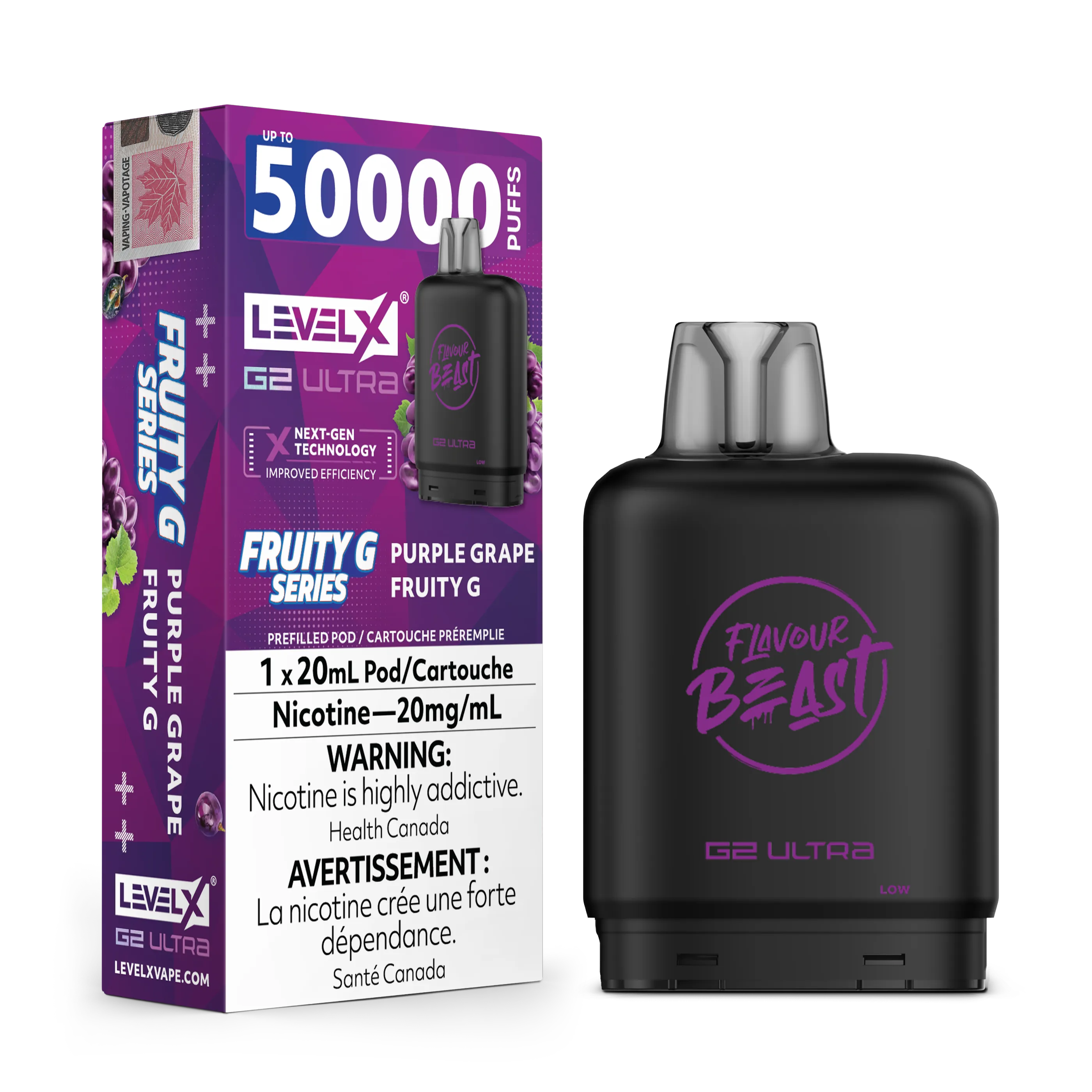Purple Grape Fruity G by Level X Flavour Beast G2 Ultra 50K