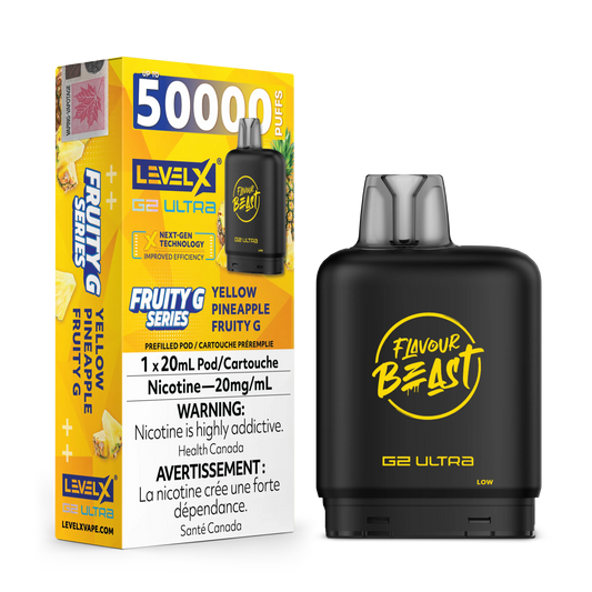 Yellow Pineapple Fruity G by Level X Flavour Beast G2 Ultra 50K