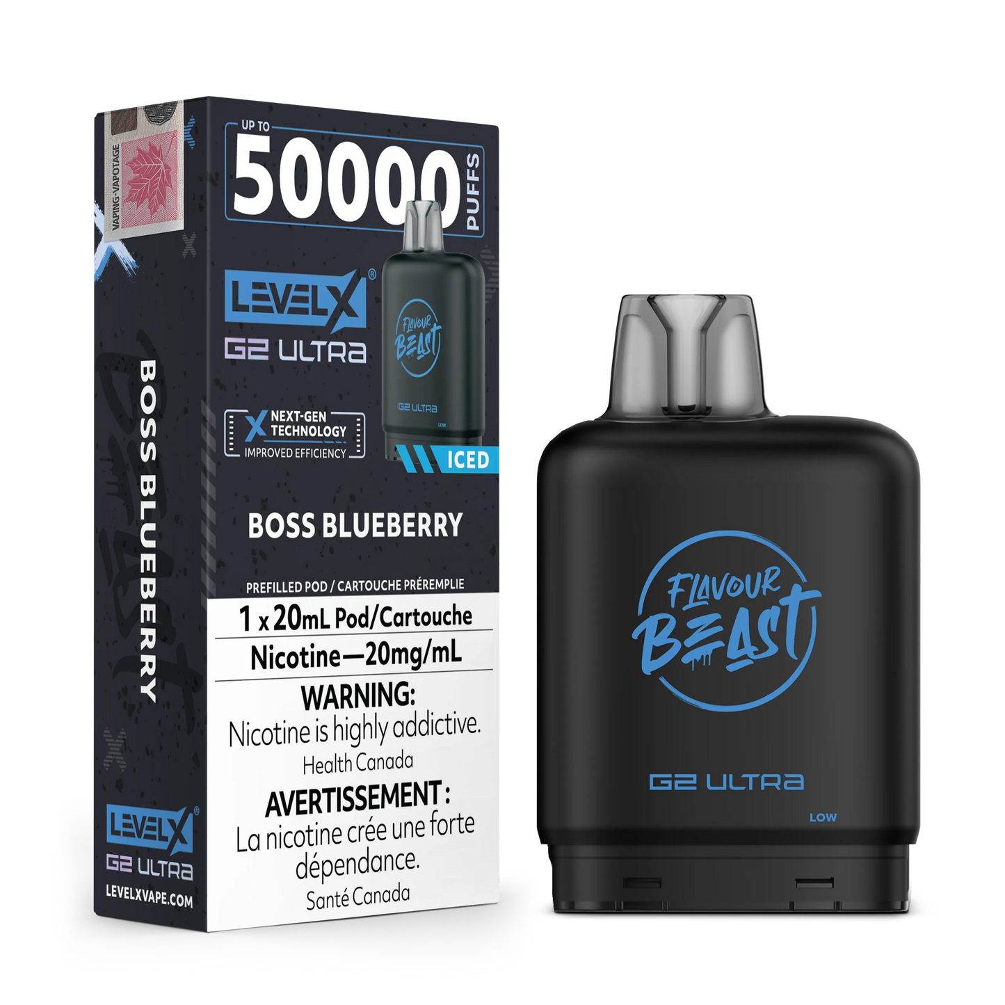 Boss Blueberry Iced by Level X Flavour Beast G2 Ultra 50K