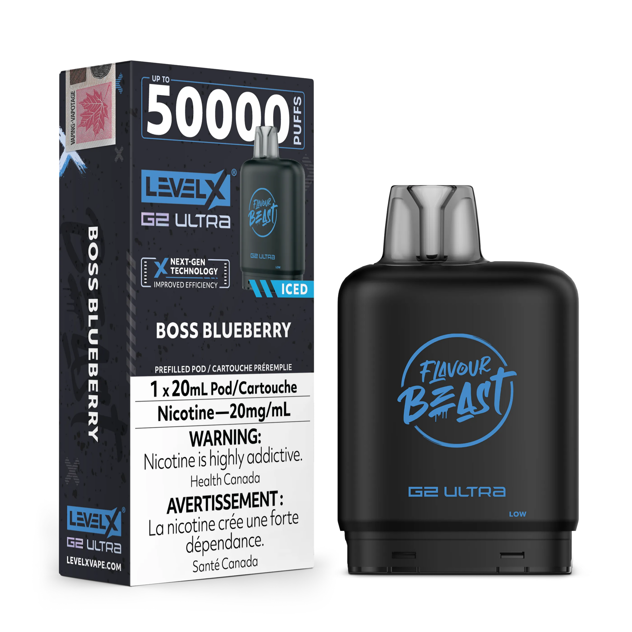 Boss Blueberry Iced by Level X Flavour Beast G2 Ultra 50K