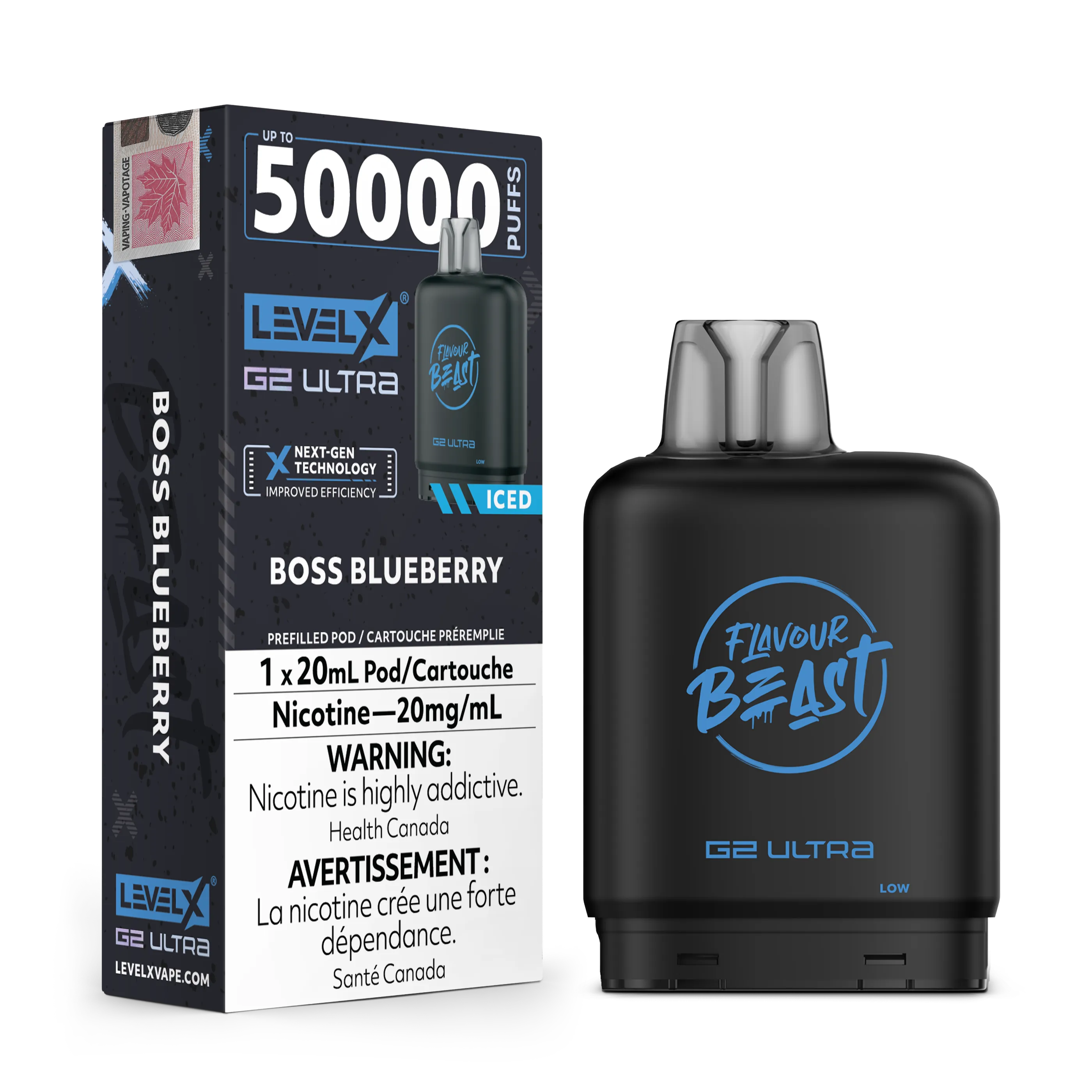 Boss Blueberry Iced by Level X Flavour Beast G2 Ultra 50K