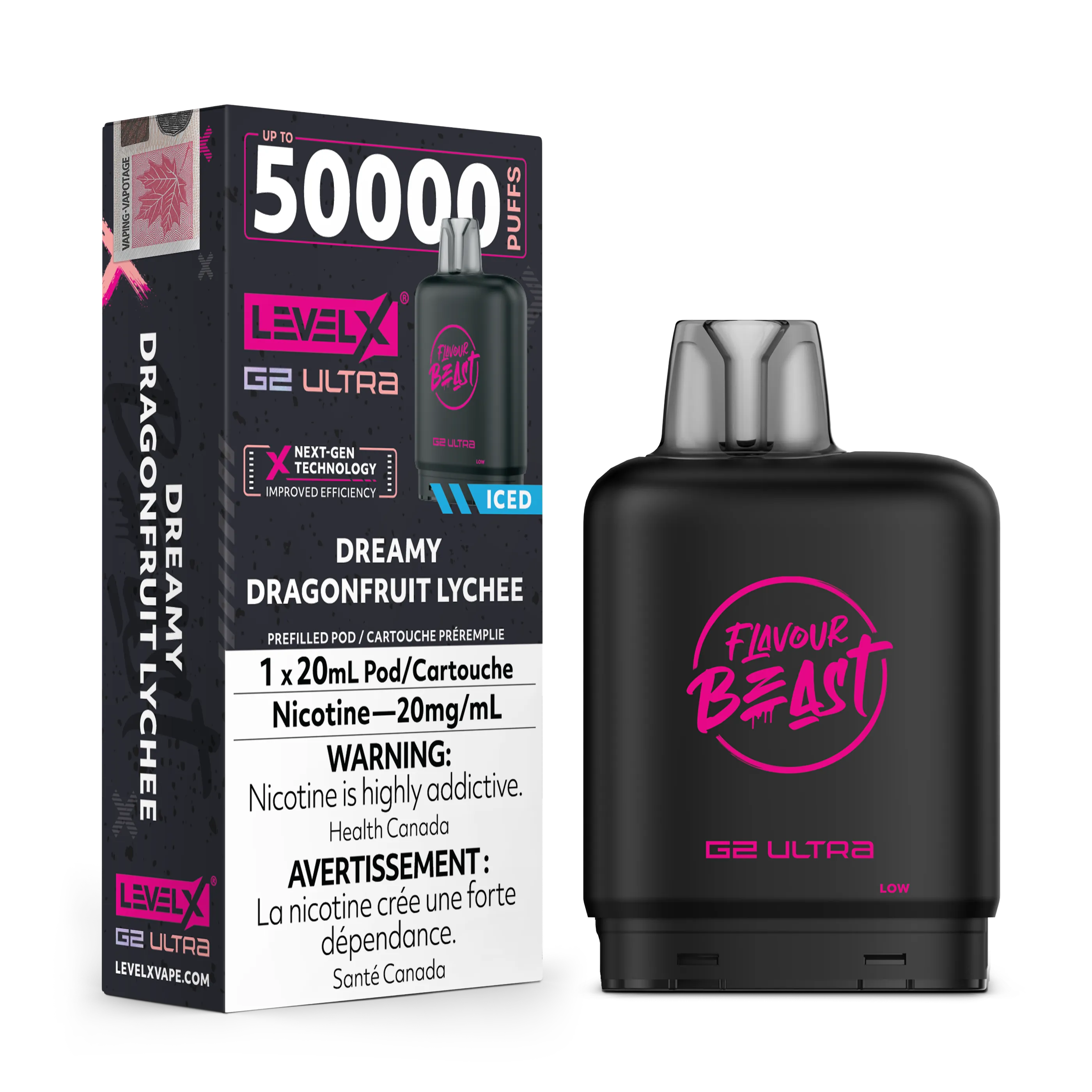 Dreamy Dragonfruit Lychee Iced by Level X Flavour Beast G2 Ultra 50K