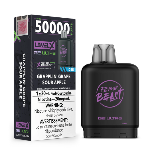 Grapplin’ Grape Sour Apple Iced by Level X Flavour Beast G2 Ultra 50K