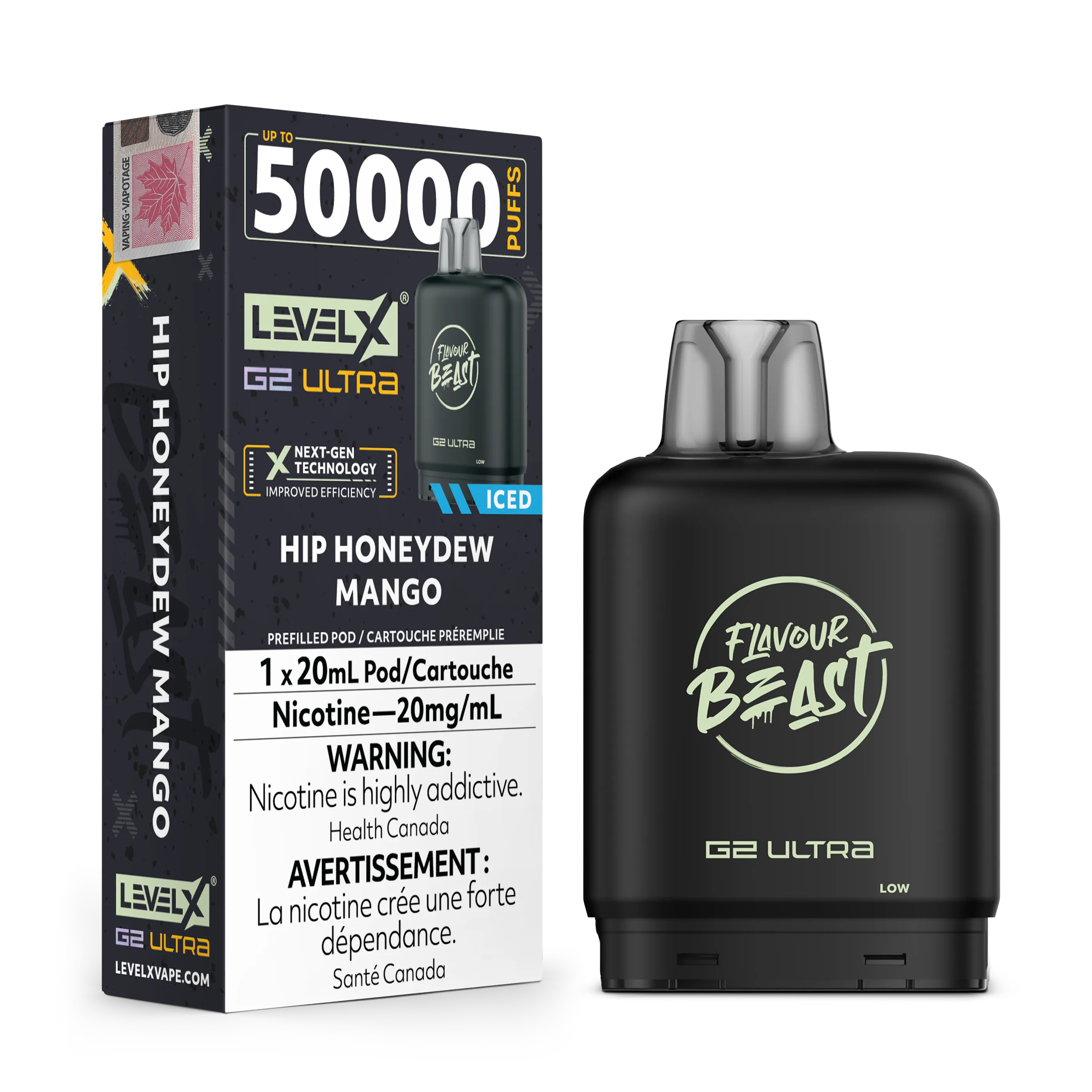 Hip Honeydew Mango Iced by Level X Flavour Beast G2 Ultra 50K