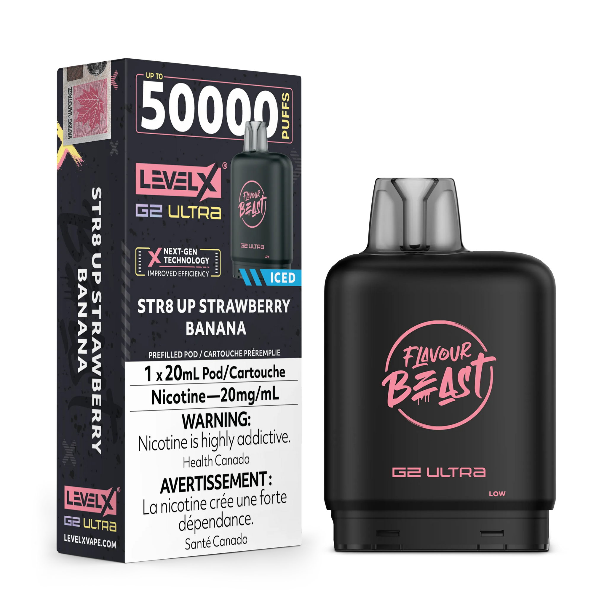 STR8 UP Strawberry Banana Iced by Level X Flavour Beast G2 Ultra 50K
