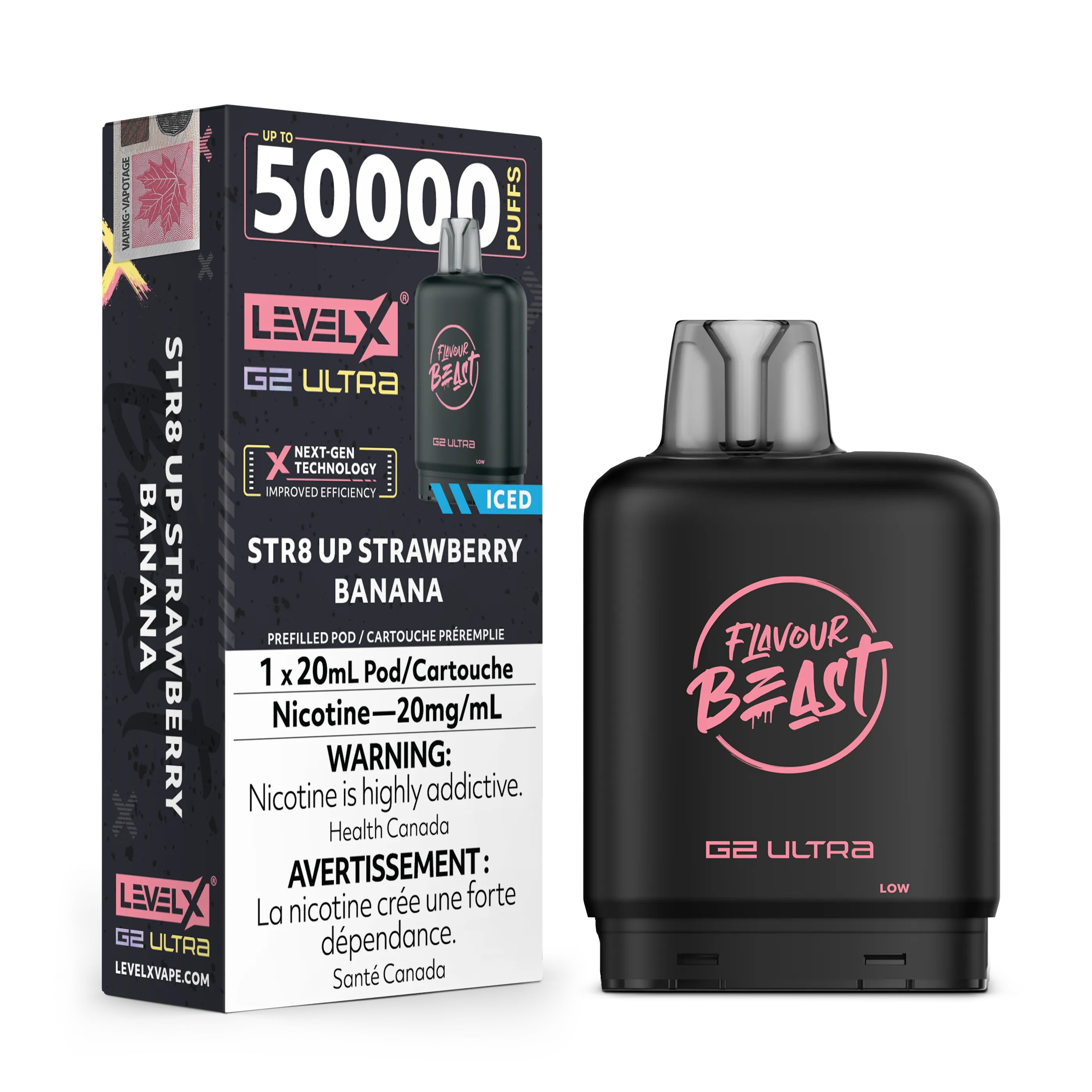 STR8 UP Strawberry Banana Iced by Level X Flavour Beast G2 Ultra 50K