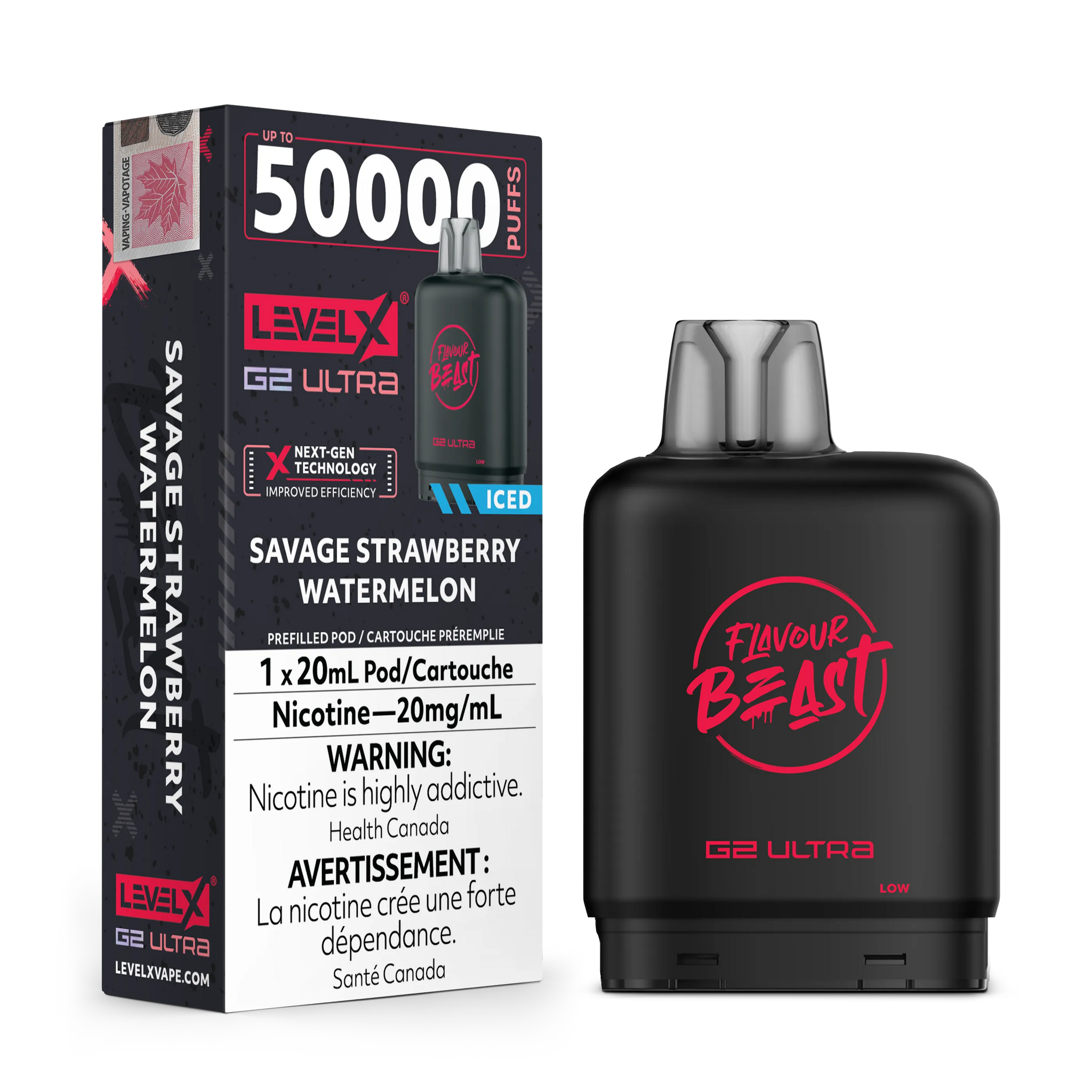 Savage Strawberry Watermelon Iced by Level X Flavour Beast G2 Ultra 50K