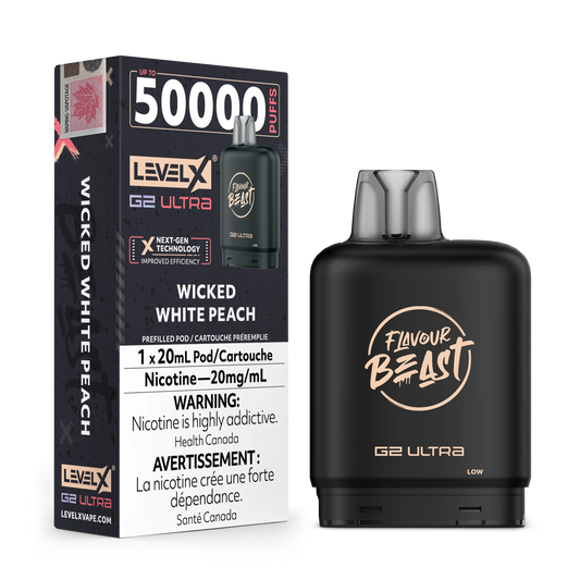 Wicked White Peach by Level X Flavour Beast G2 Ultra 50K