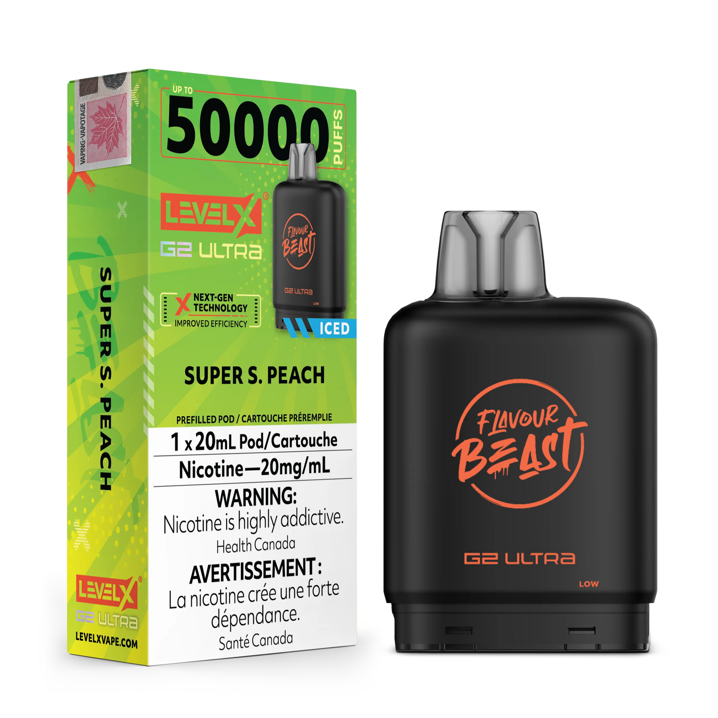 Super S. Peach Iced by Level X Flavour Beast G2 Ultra 50K