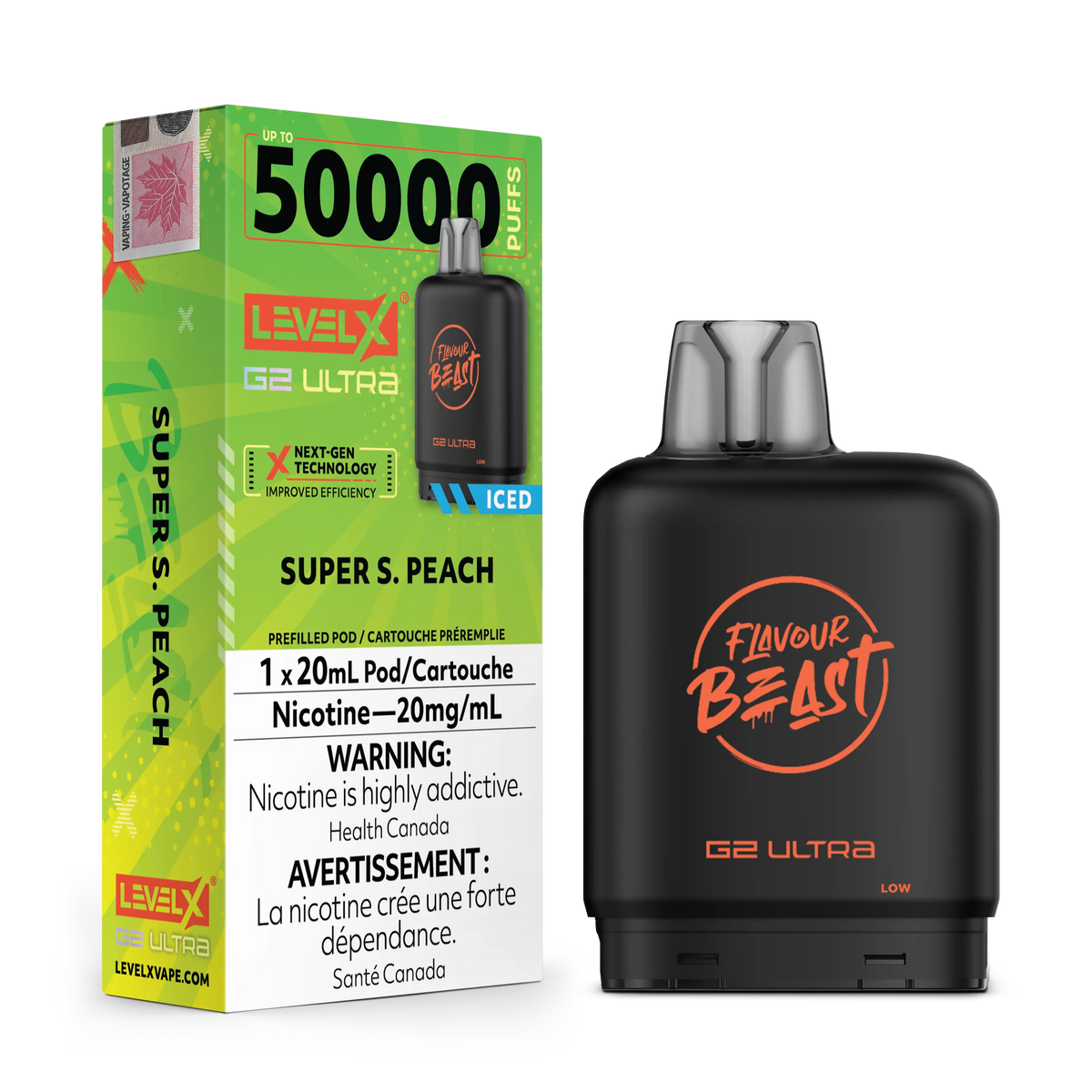 Super S. Peach Iced by Level X Flavour Beast G2 Ultra 50K