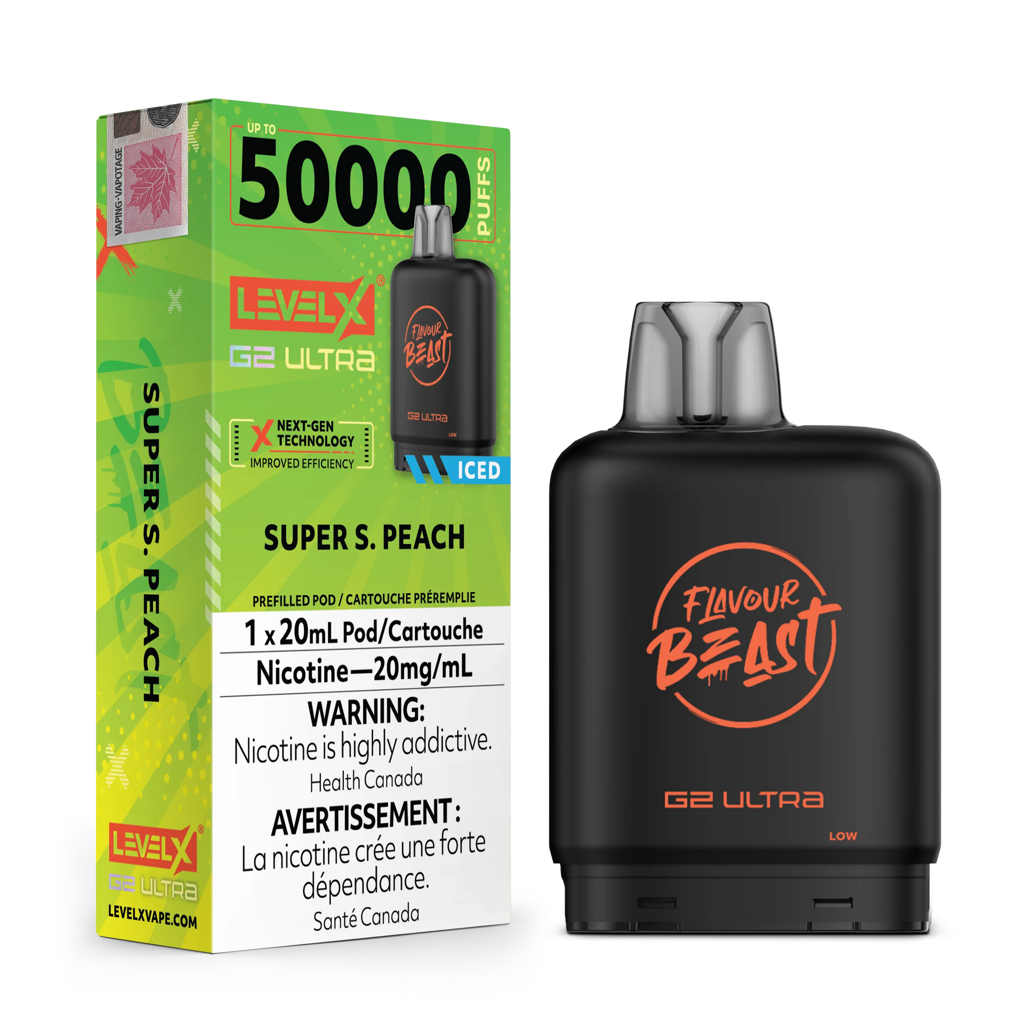 Super S. Peach Iced by Level X Flavour Beast G2 Ultra 50K