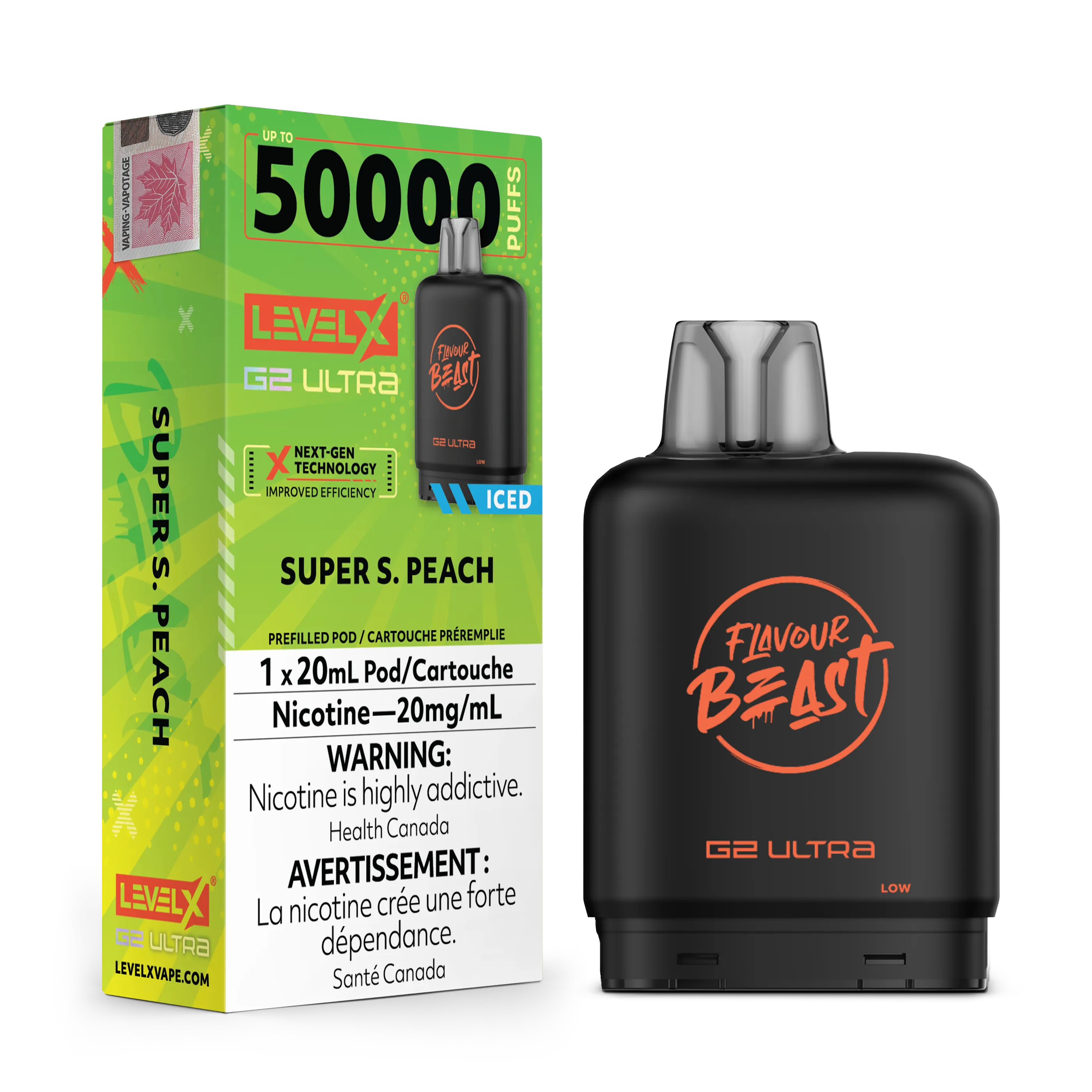 Super S. Peach Iced by Level X Flavour Beast G2 Ultra 50K